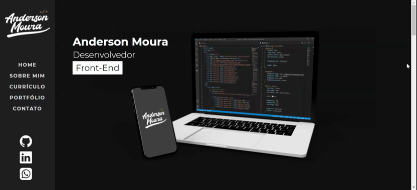 Gif demonstrando a página principal