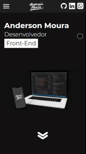 Gif demonstrando a versão mobile da página