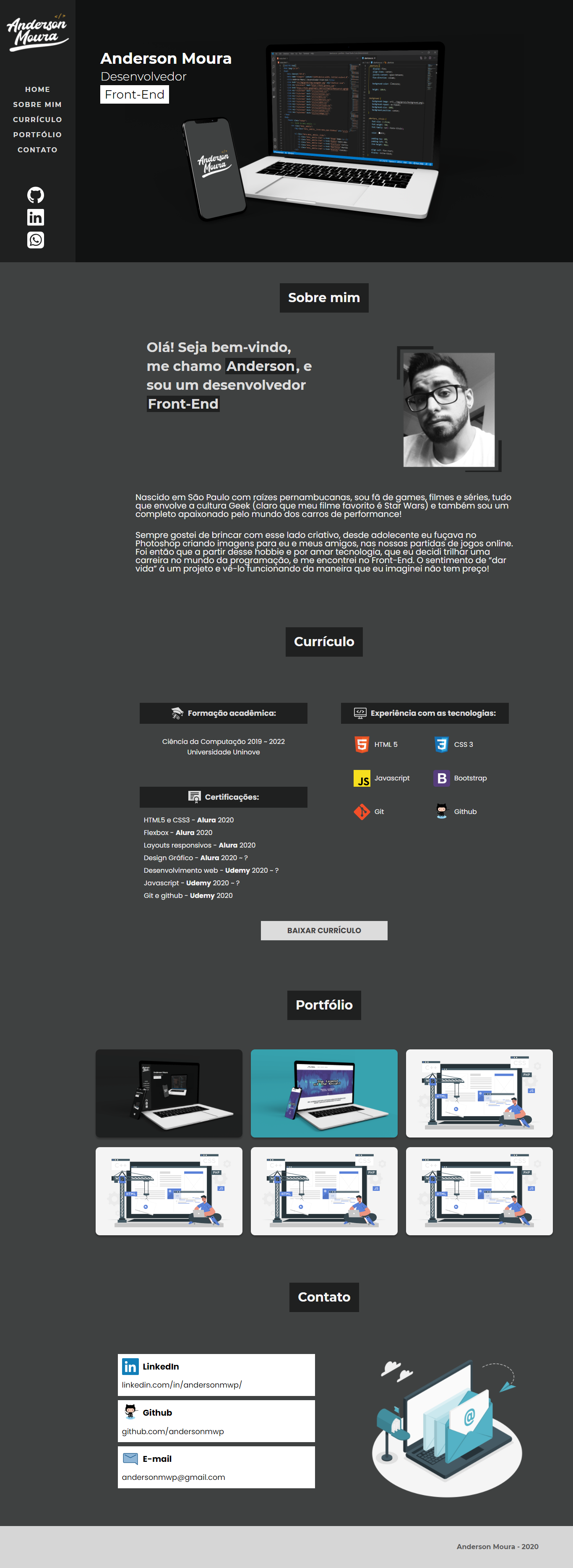 Print da página principal