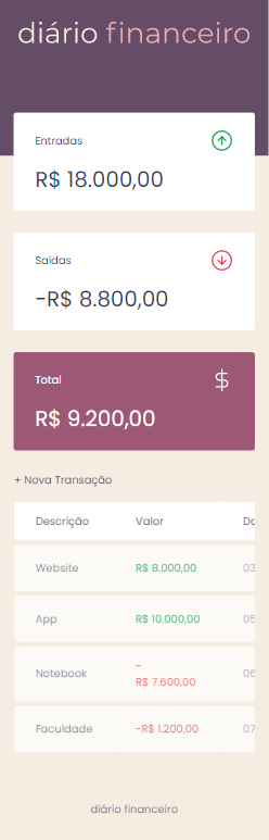 Print do site da página principal na versão mobile
