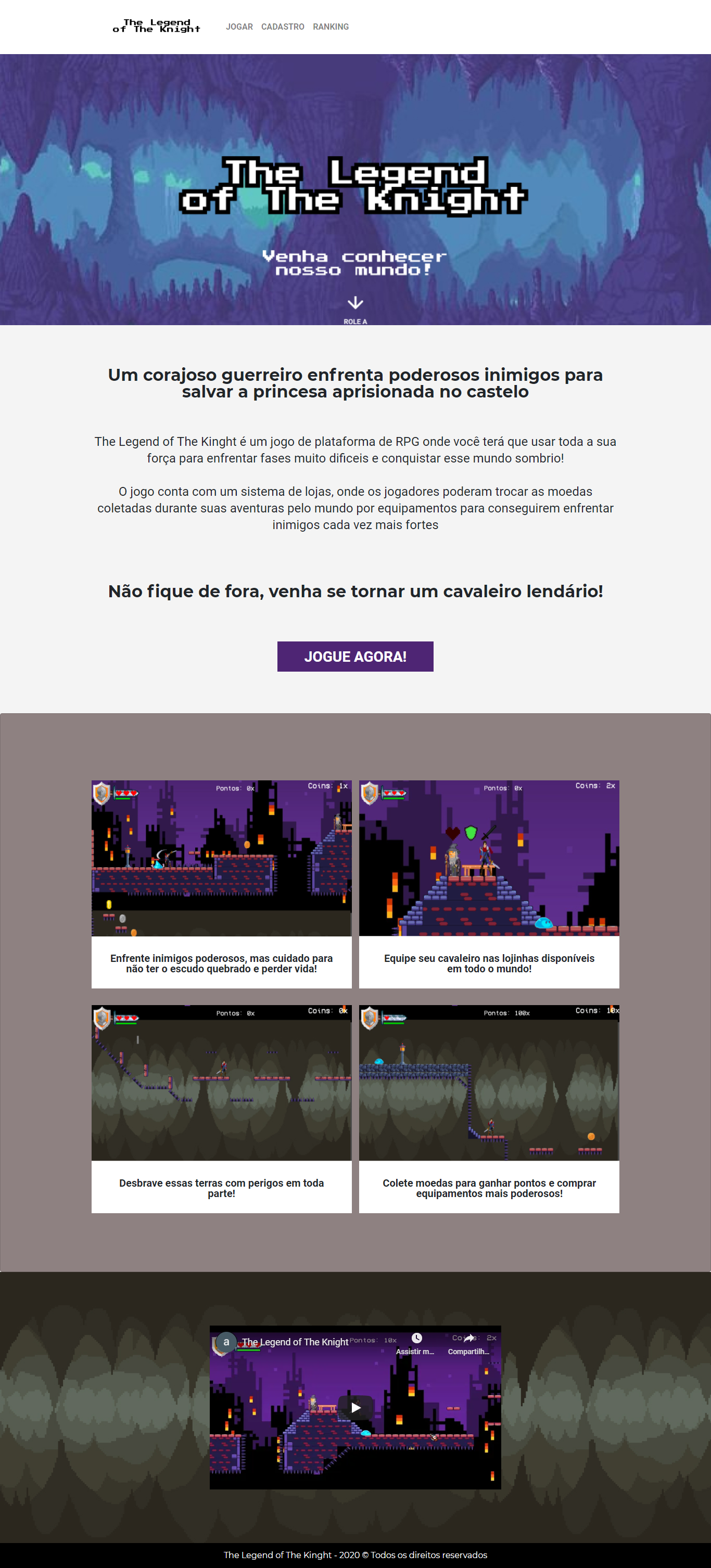 Print do site da página inicial